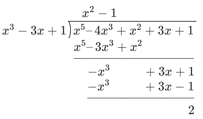 Polynomial long division